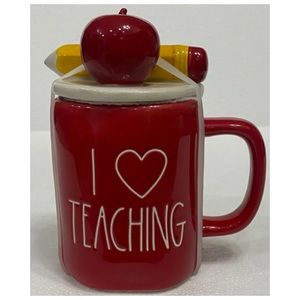 NEW Rae Dunn I Love Teaching Mug with Topper Lid